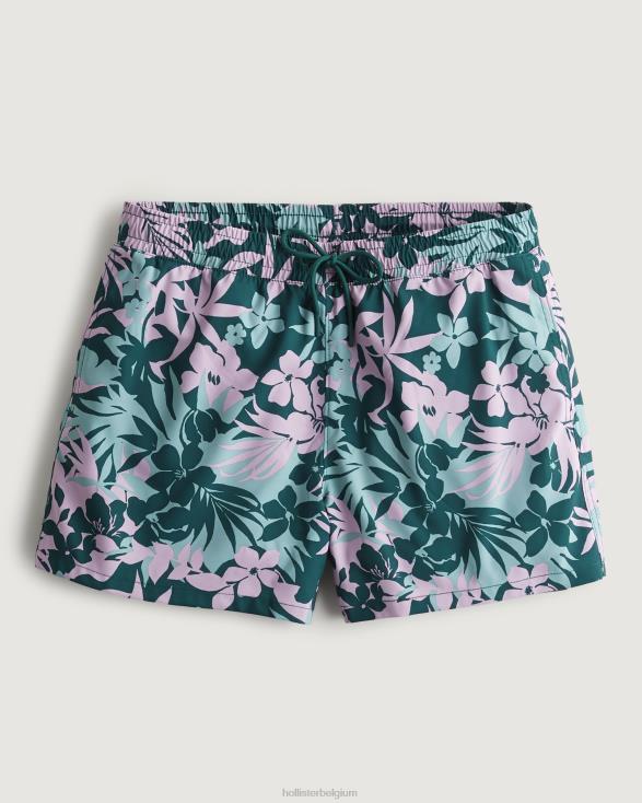 gilly hicks zwembroek 5'' donkere wintertaling bloemen Heren Hollister bodems 06JX1398