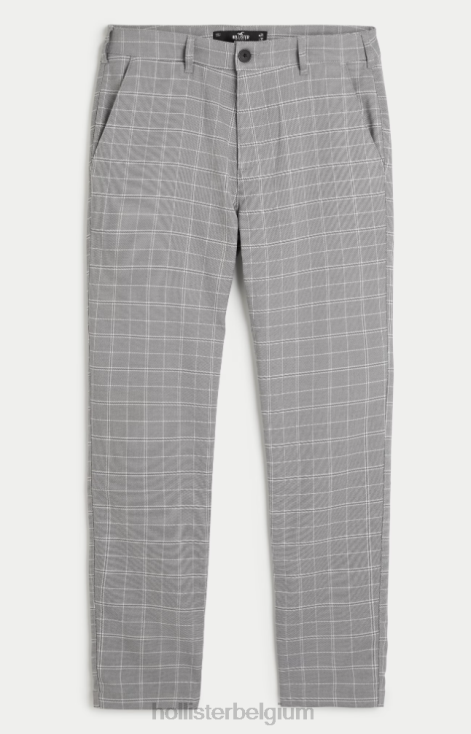 skinny chino met ruitjesruit grijze ruit Heren Hollister bodems 06JX1313