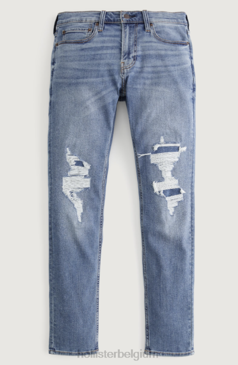 gescheurde skinny jeans met medium wassing gescheurde en gerepareerde medium wassing Heren Hollister bodems 06JX1306