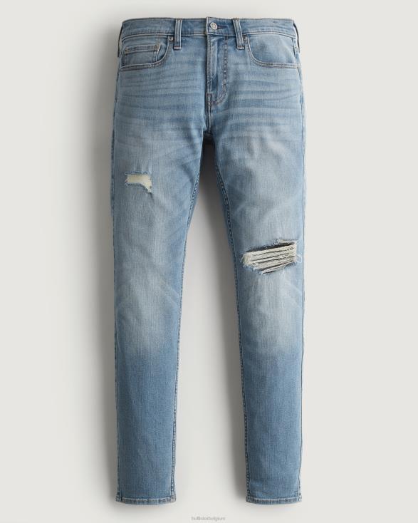 gescheurde superskinny jeans met medium wassing gescheurd medium Heren Hollister bodems 06JX1347