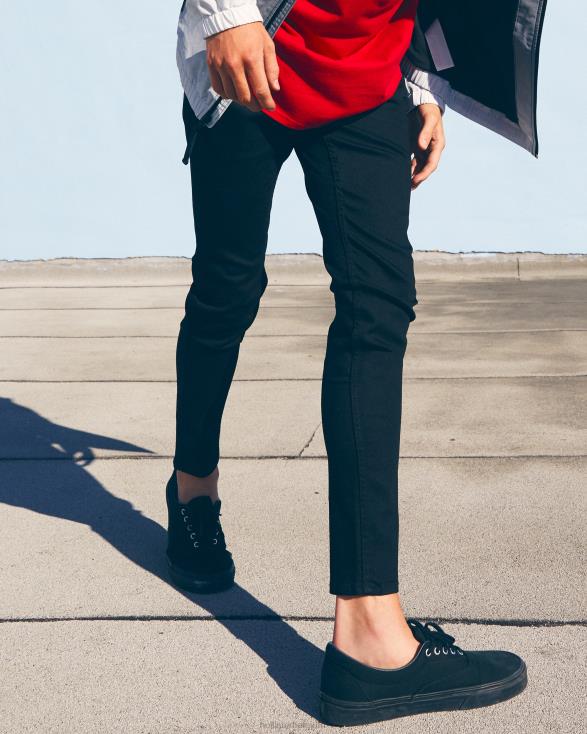 zwarte super skinny jeans zonder kleurvervaging geen vervagen zwart Heren Hollister bodems 06JX1180