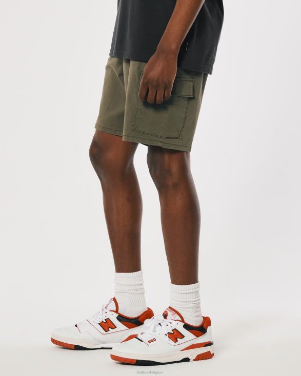 Cargo-joggingbroek van keperstof 7'' olijf Heren Hollister bodems 06JX1246