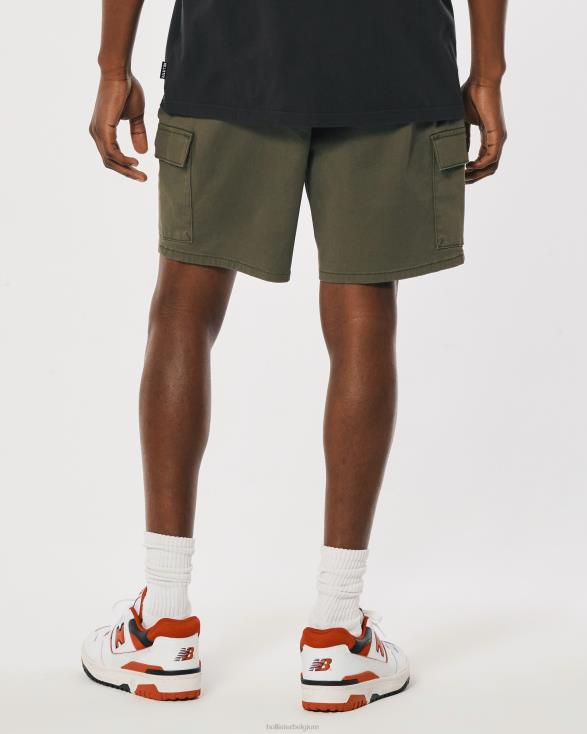 Cargo-joggingbroek van keperstof 7'' olijf Heren Hollister bodems 06JX1246