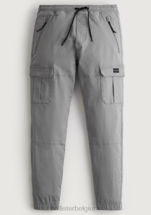 cargo-joggingbroek van keperstof donker grijs Heren Hollister bodems 06JX1320
