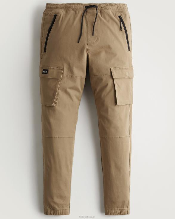 cargo-joggingbroek van keperstof khaki Heren Hollister bodems 06JX1206
