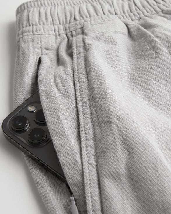 joggingbroek van linnenmix 7'' lichtgrijs Heren Hollister bodems 06JX1106