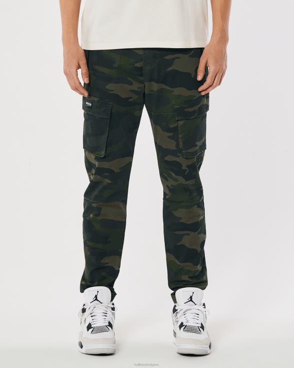 skinny cargo-joggingbroek van keperstof camouflage Heren Hollister bodems 06JX1393