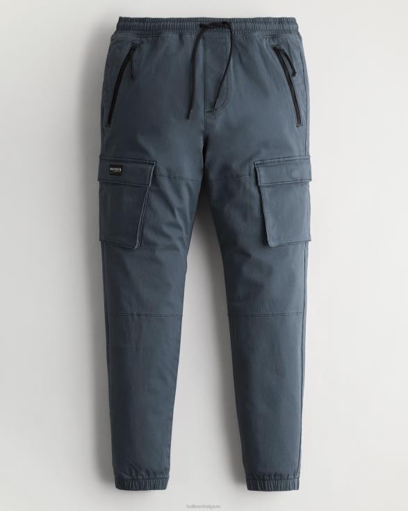 skinny cargo-joggingbroek van keperstof donkere leisteen Heren Hollister bodems 06JX1251