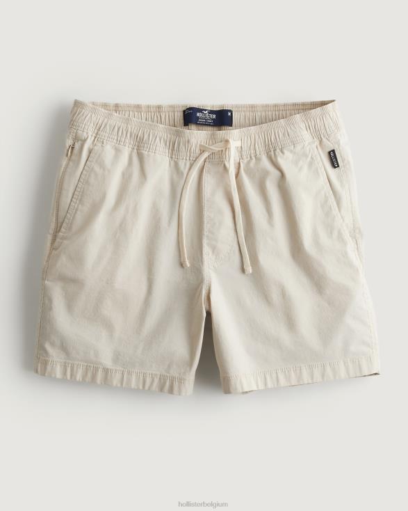 twill joggingbroek 5'' licht kaki Heren Hollister bodems 06JX1392