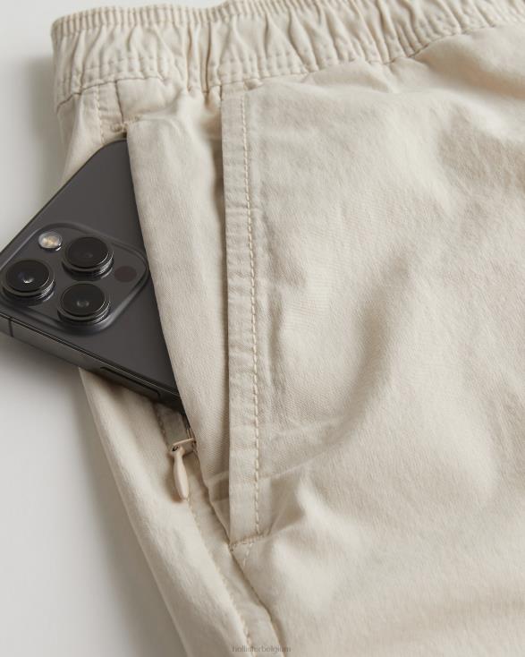 twill joggingbroek 5'' licht kaki Heren Hollister bodems 06JX1392