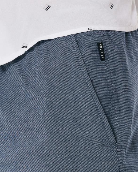 twill joggingbroek 5'' marine microstreep Heren Hollister bodems 06JX1144