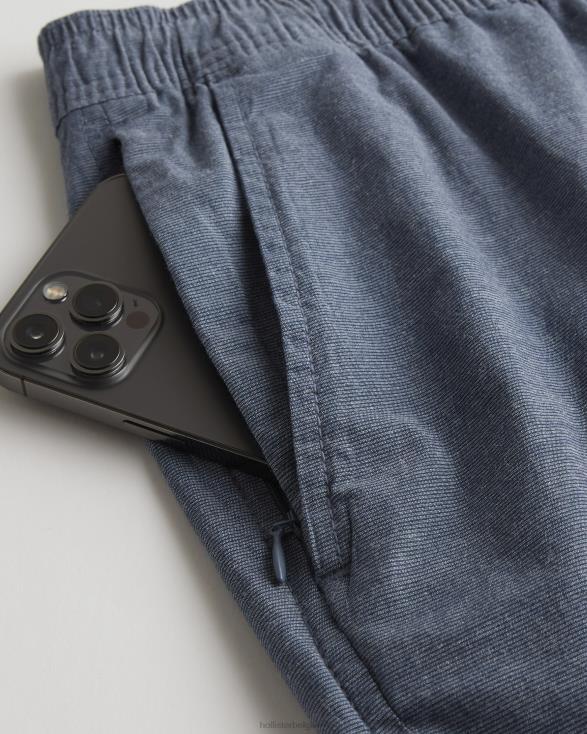 twill joggingbroek 5'' marine microstreep Heren Hollister bodems 06JX1144