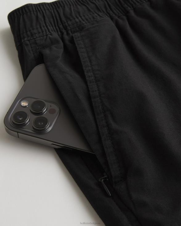 twill joggingbroek 5'' zwart Heren Hollister bodems 06JX1225