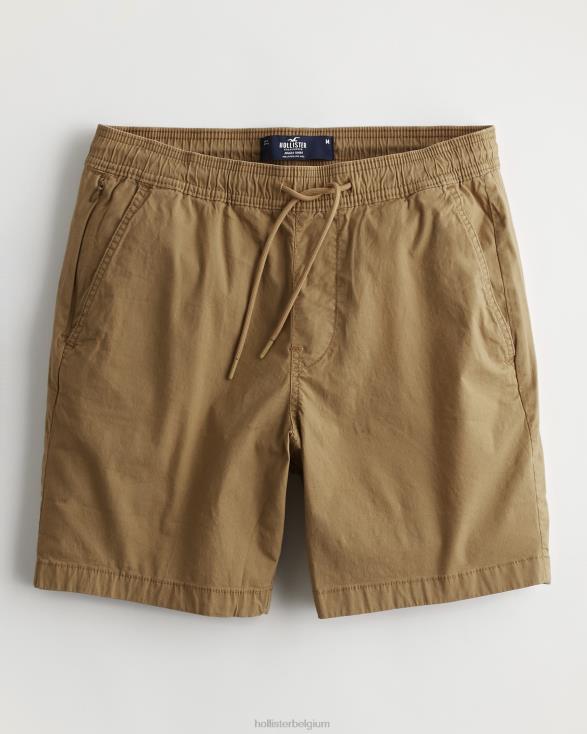 twill joggingbroek 7'' donker kaki Heren Hollister bodems 06JX1147