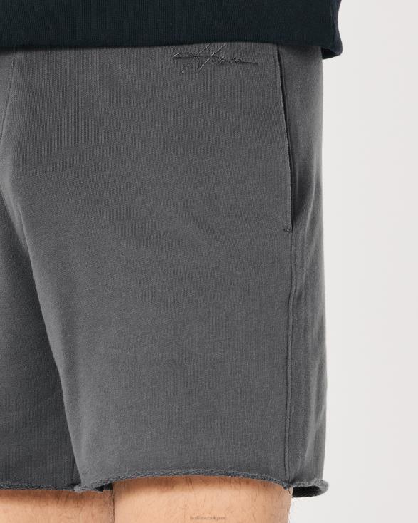 badstof fleece short met logo 5'' donker grijs Heren Hollister bodems 06JX1250
