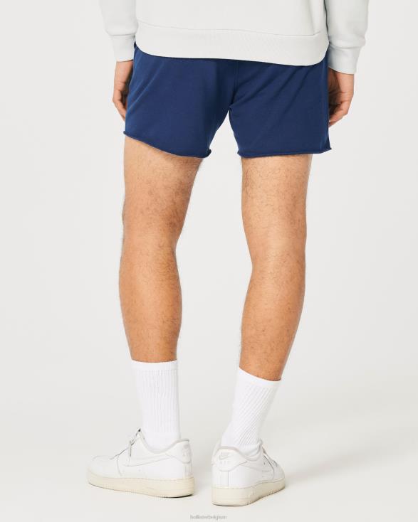 badstof fleece short met logo 5'' donkerblauw Heren Hollister bodems 06JX1185