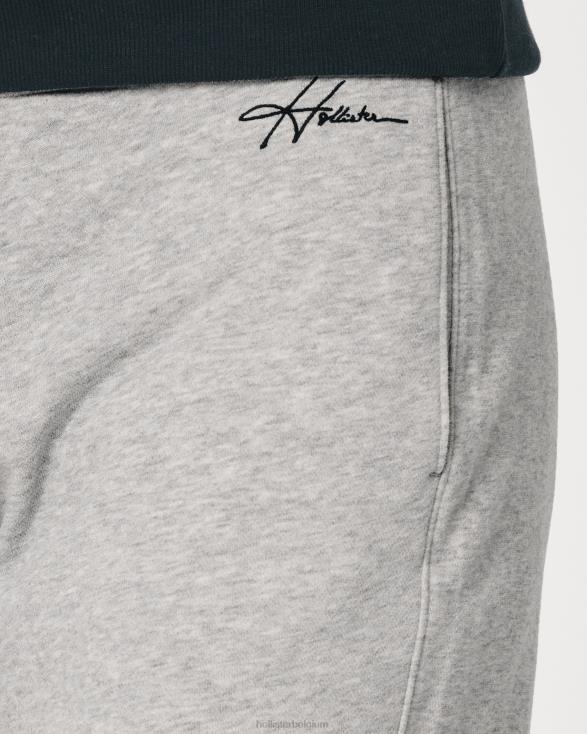 badstof fleece short met logo 5'' heide grijs Heren Hollister bodems 06JX1140