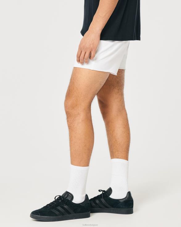 badstof fleece short met logo 5'' wit Heren Hollister bodems 06JX1331