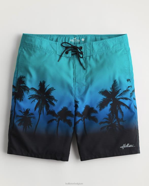 boardshort 9'' groenblauw tot zwart ombre print Heren Hollister bodems 06JX1308