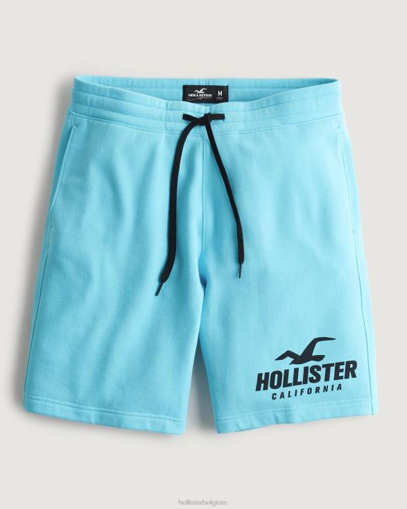 fleece logo grafische short 9'' turkoois Heren Hollister bodems 06JX1163