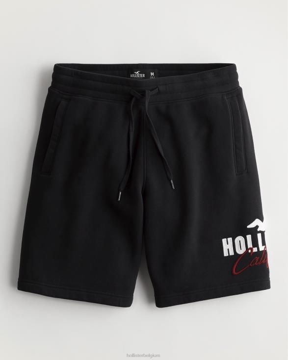 fleece short met logo 9'' zwart Heren Hollister bodems 06JX1239