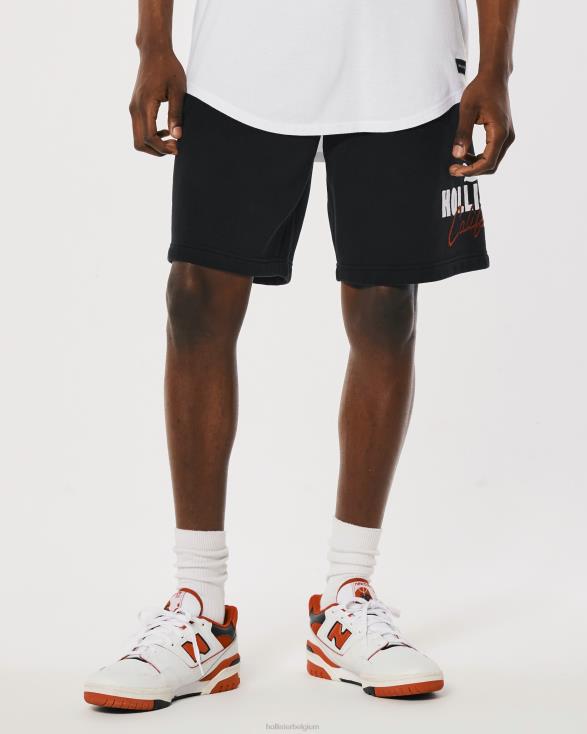 fleece short met logo 9'' zwart Heren Hollister bodems 06JX1239