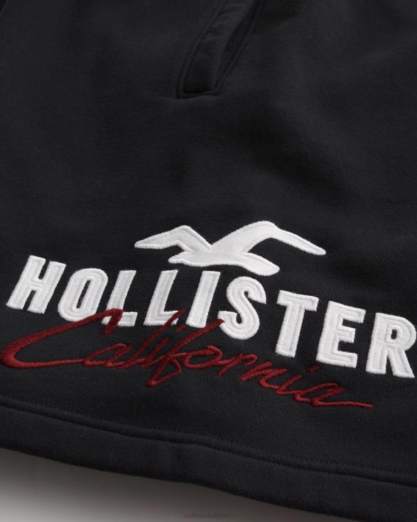 fleece short met logo 9'' zwart Heren Hollister bodems 06JX1239