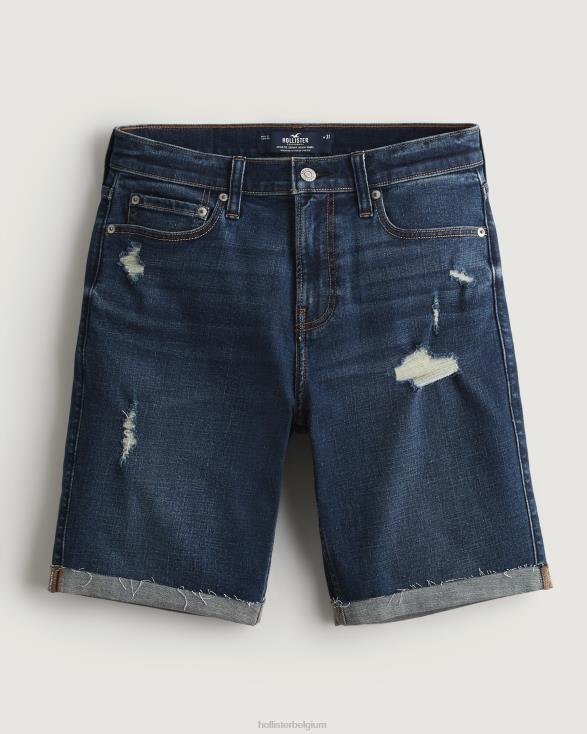 gescheurde atletische skinny denim short met donkere wassing 9'' gescheurde donkere wassing Heren Hollister bodems 06JX1302