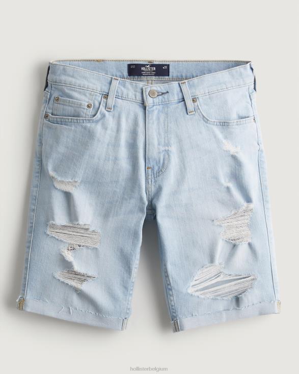 gescheurde skinny denim short met lichte wassing 9'' gescheurde superlichte wassing Heren Hollister bodems 06JX1220