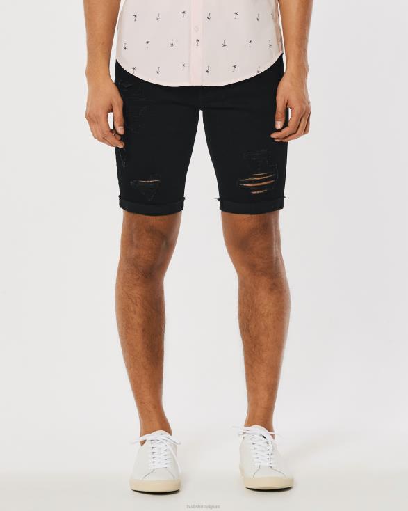 gescheurde zwarte no-fade skinny denim short 9'' zwart gescheurd Heren Hollister bodems 06JX1173