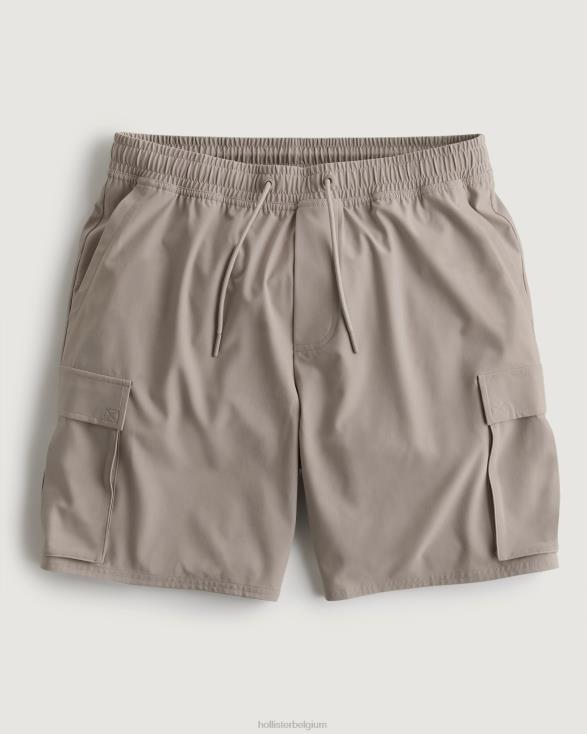 gilly hicks actieve ongevoerde cargoshort 7'' bruinen Heren Hollister bodems 06JX1353