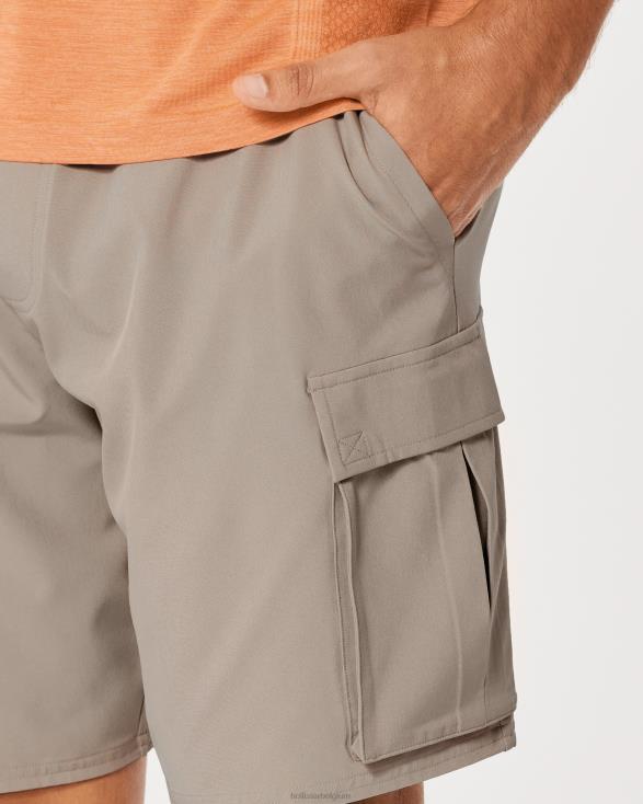 gilly hicks actieve ongevoerde cargoshort 7'' bruinen Heren Hollister bodems 06JX1353