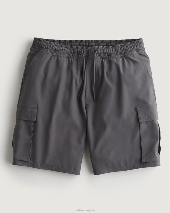 gilly hicks actieve ongevoerde cargoshort 7'' donker grijs Heren Hollister bodems 06JX1324
