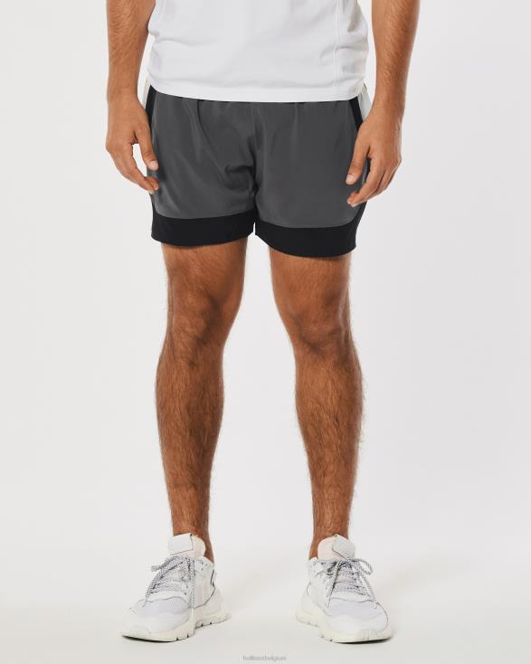gilly hicks active gevoerde short 5'' grijs Heren Hollister bodems 06JX1237