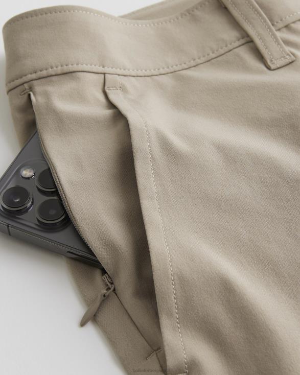 hybride korte broek met platte voorkant 7'' khaki Heren Hollister bodems 06JX1195