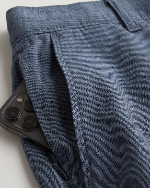 short van linnenmix met platte voorkant 9'' heide marine Heren Hollister bodems 06JX1312