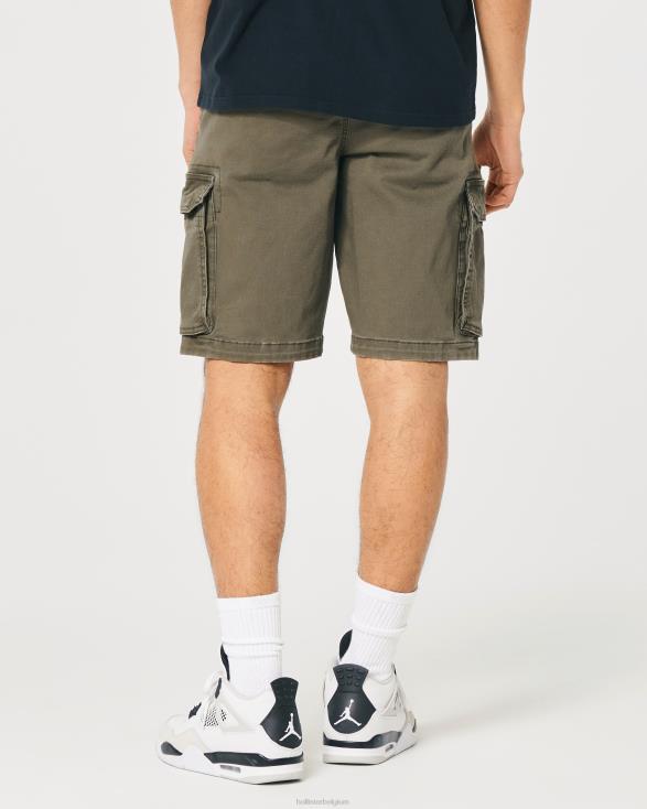 twill cargoshort 11'' olijf Heren Hollister bodems 06JX1226