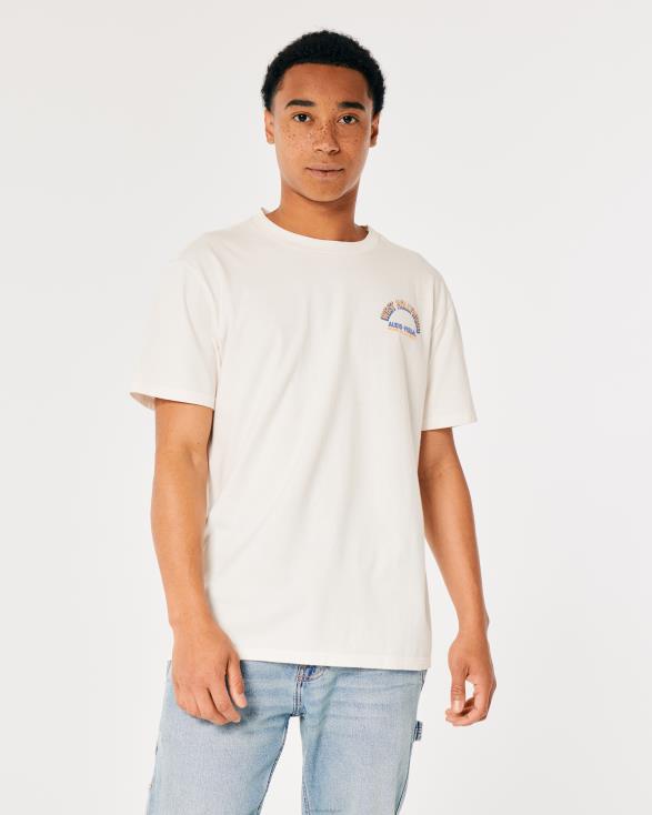 west hollywood audiovisueel grafisch T-shirt gebroken wit Heren Hollister toppen 06JX1005