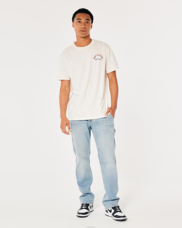 west hollywood audiovisueel grafisch T-shirt gebroken wit Heren Hollister toppen 06JX1005