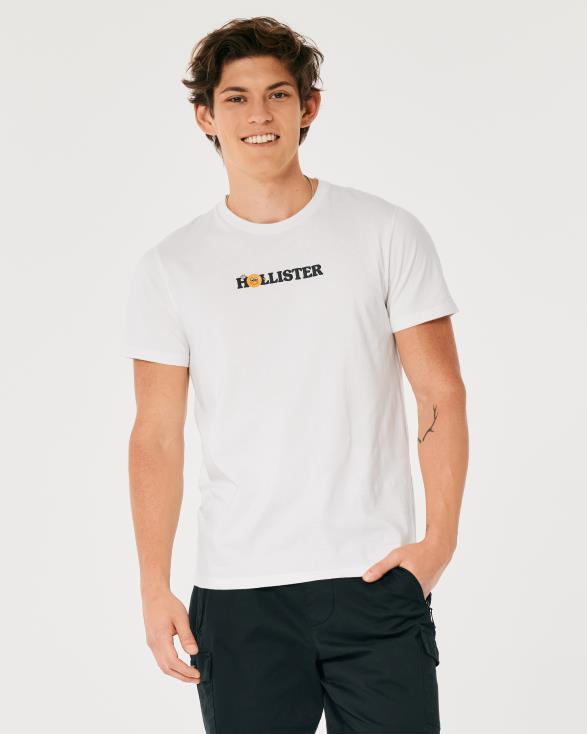 zonsopgang trailhead logo grafisch T-shirt gebroken wit Heren Hollister toppen 06JX1055