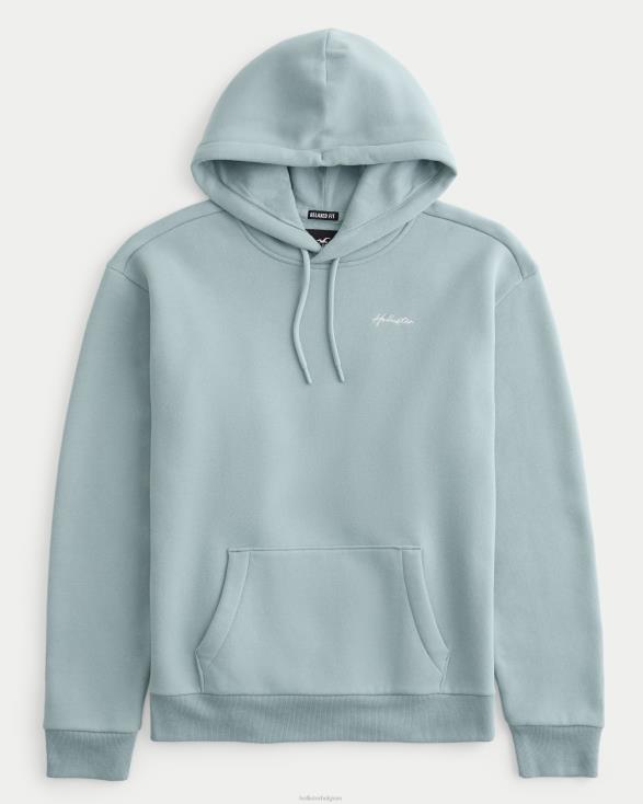 feel good relaxte hoodie met logo leisteen Heren Hollister toppen 06JX989