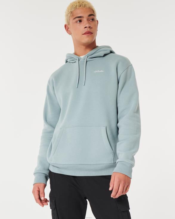feel good relaxte hoodie met logo leisteen Heren Hollister toppen 06JX989