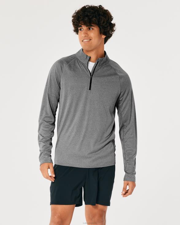 gilly hicks actieve lichtgewicht gebreide kwartrits heide grijs Heren Hollister toppen 06JX1045