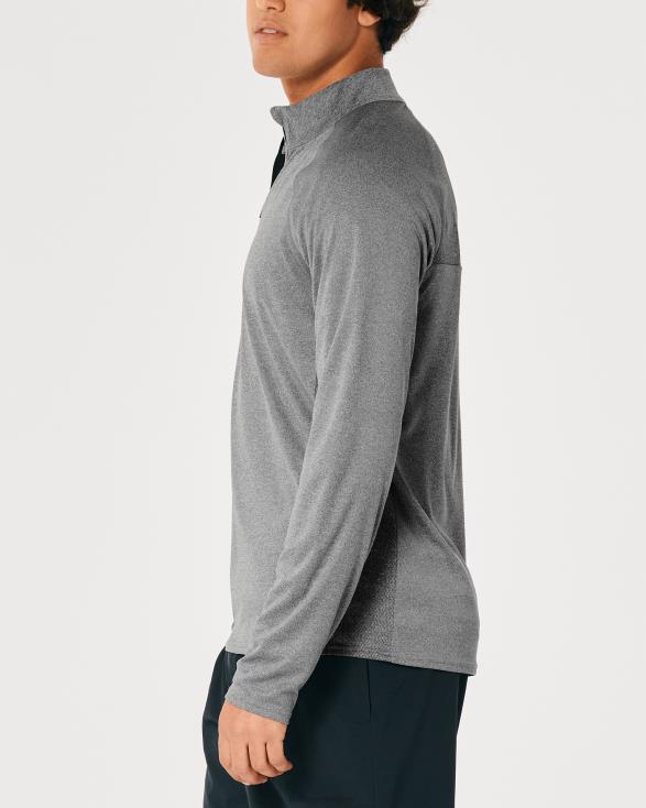 gilly hicks actieve lichtgewicht gebreide kwartrits heide grijs Heren Hollister toppen 06JX1045