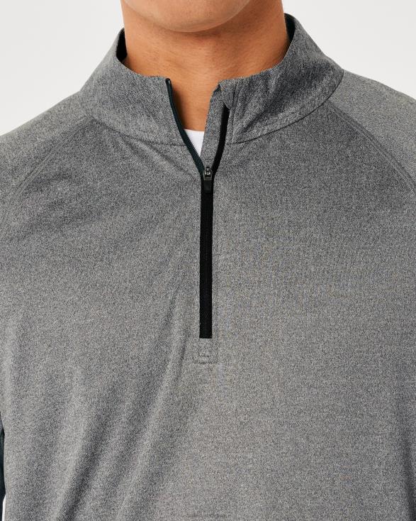 gilly hicks actieve lichtgewicht gebreide kwartrits heide grijs Heren Hollister toppen 06JX1045