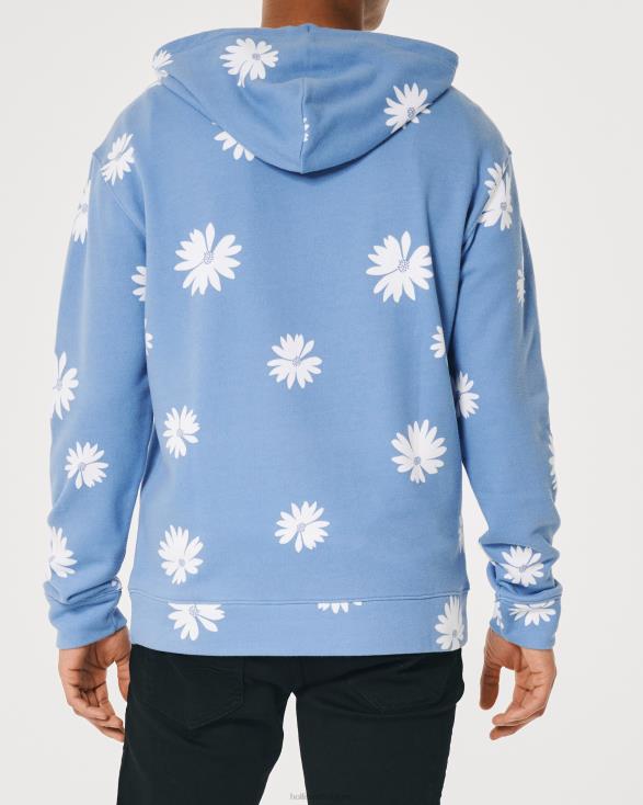 hoodie met bloemmotief lichtblauwe bloemen Heren Hollister toppen 06JX951