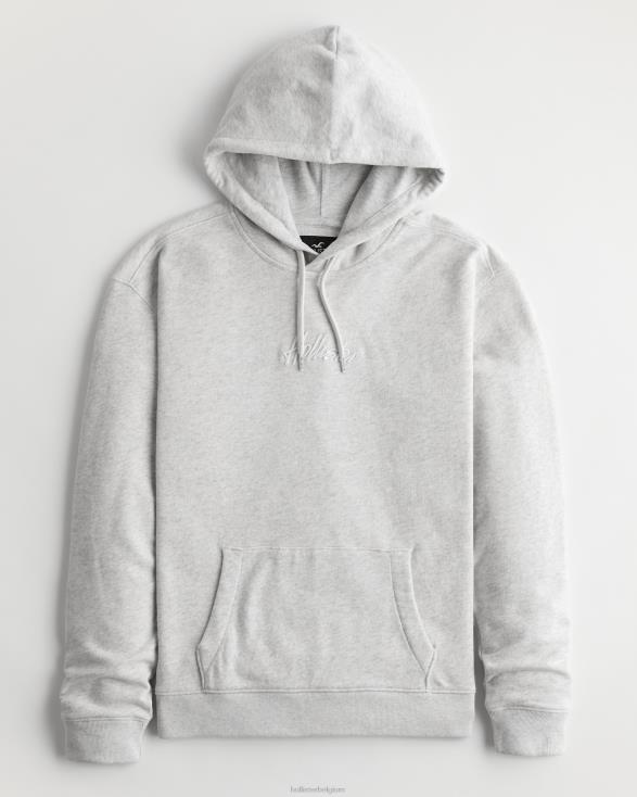 hoodie met kenmerkend logo licht grijs gemêleerd Heren Hollister toppen 06JX839
