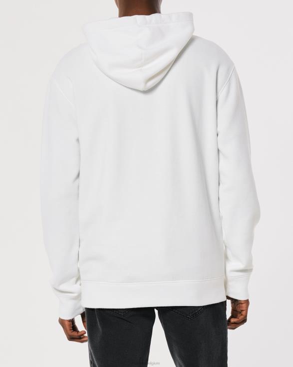 logo grafische hoodie wit Heren Hollister toppen 06JX900