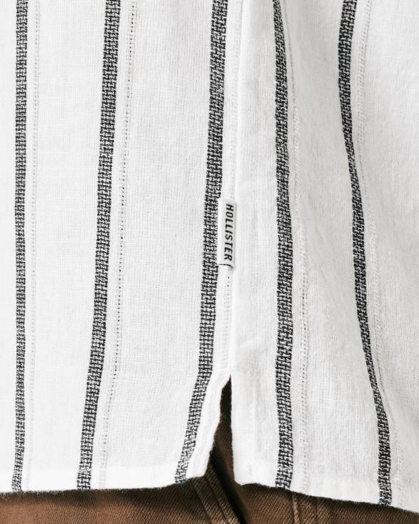 gestreept overhemd met korte mouwen witte streep Heren Hollister toppen 06JX1039