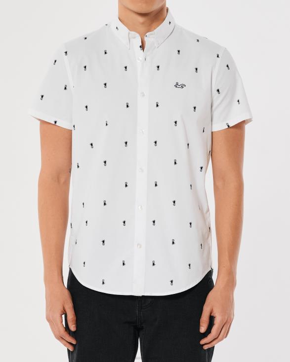 overhemd met bloemenprint en korte mouwen salie bloemen Heren Hollister toppen 06JX824